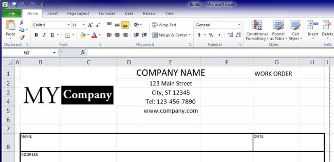 Design An Invoice Form With Microsoft Excel PrintIt4Less