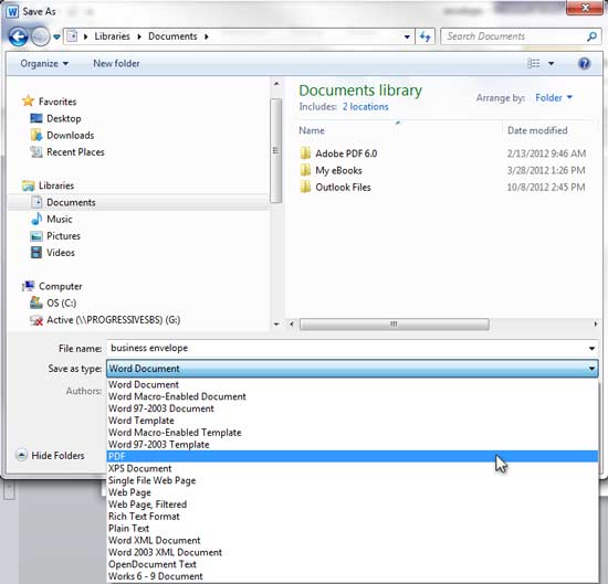 Word Env #10 Tutorial - Saving File as a PDF