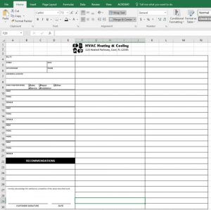 How to Design a HVAC form in Excel - PrintIt4Less