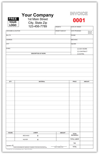 Appliance Maintenance Invoice