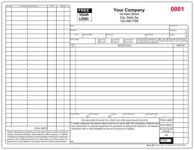 Appliance Service Form