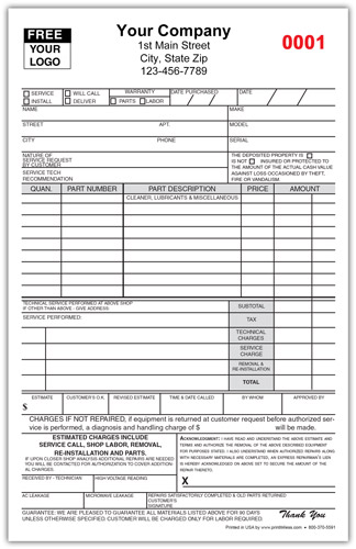 Appliance Service Invoice