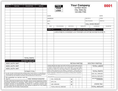 Automotive Repair form