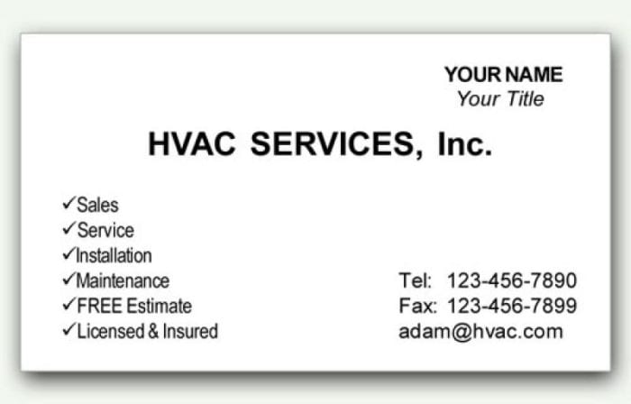 Hvac Business Card Template