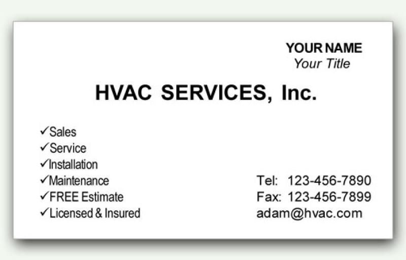 HVAC Business Cards Style 101