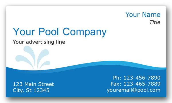 Pool - Spa Business Cards