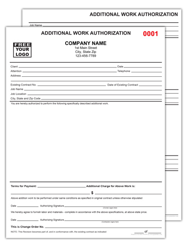 Additional Work Authorization & Addendum