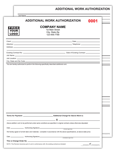 Additional Work Authorization & Addendum