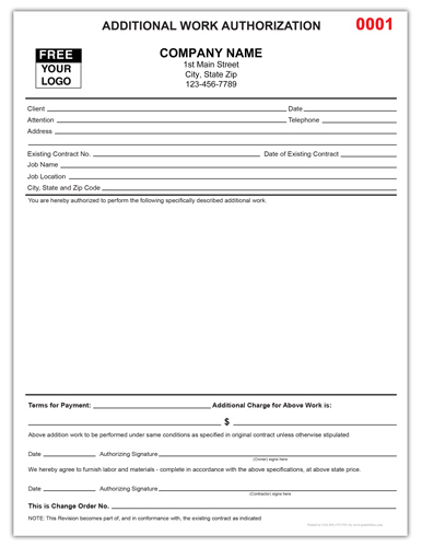 Additional Work Authorization Form