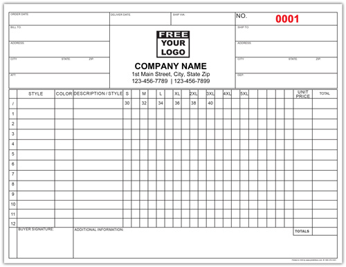 Apparel Sales Order Invoice