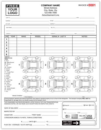 Auto Transport Invoice