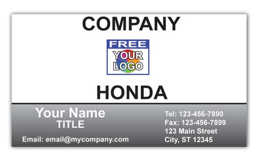 Business Card with Logo for Honda Dealerships