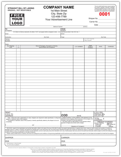 Bill of Lading Form