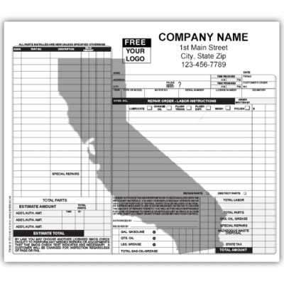 Auto Service Invoices - Repair Forms : PrintIt4Less