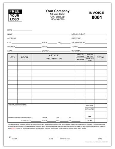 General Cleaning Invoice Form
