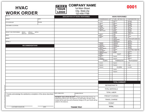 HVAC Repair Invoice