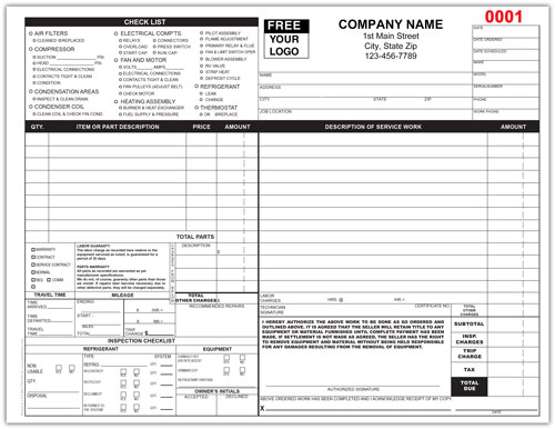 HVAC Service Invoice Form