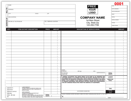 HVAC Service Invoice Form 681B