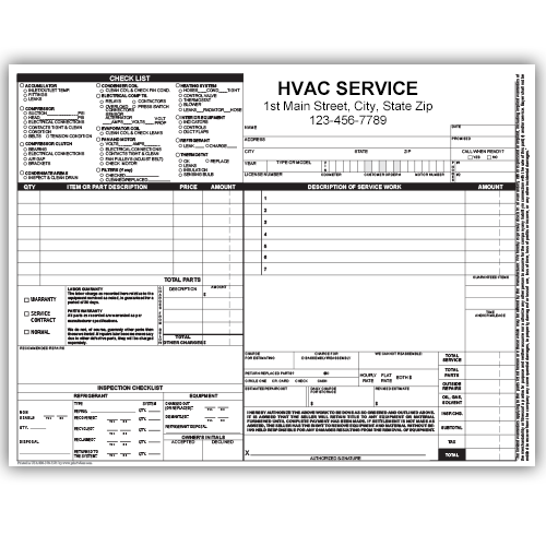 HVAC Service Invoices