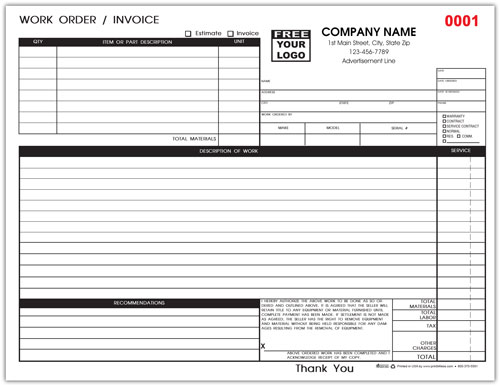 HVAC Repair Invoice