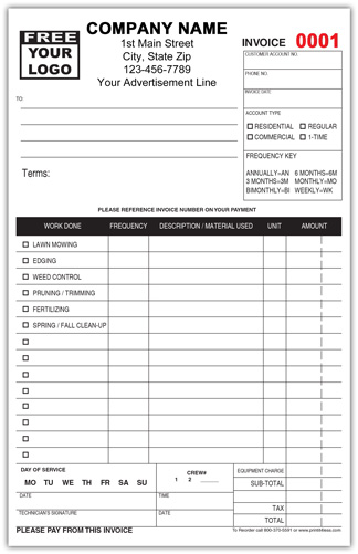 Landscaping Invoice Form