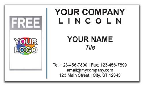 Lincoln Auto Sales Business Card with Logo