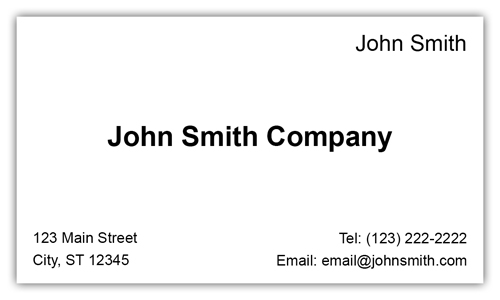 One Color Business Card