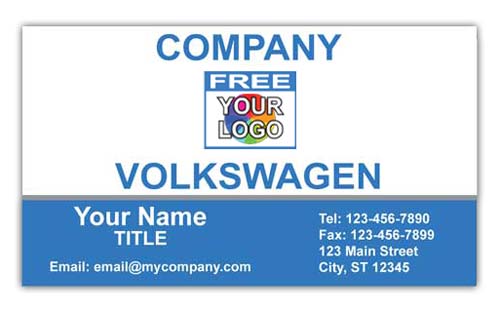 Business Card with Logo for Volkswagen Dealerships