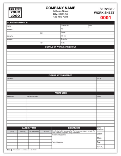 Simple Work Order Form