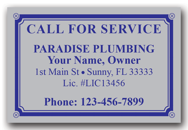 Call for service-silver-plumbing Label