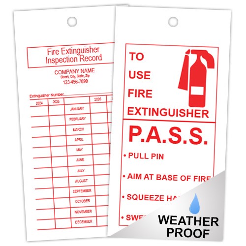 Fire extinguisher Inspection Record Tag | Printit4less.com