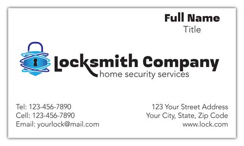 Locksmith Business Card Style 110