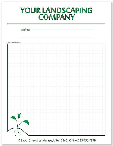 Full Page Personalized Lawn Care Notepad