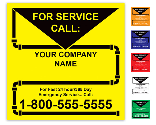 Plumbing Service Call Label