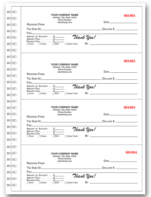 Personalized Cash Receipt Forms Personalized Cash Receipt Forms