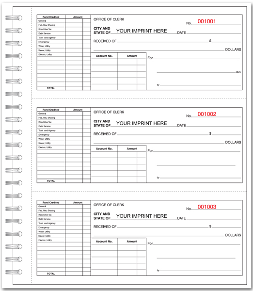 Cash Receipt Books for Cities & Municipalities