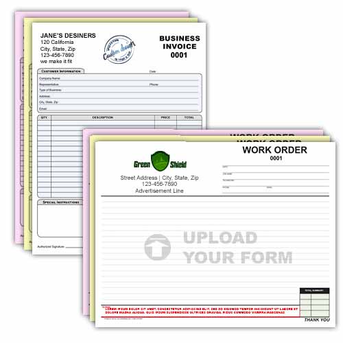 Multi-Color Custom Form 3 part NCR 8.5 x 11