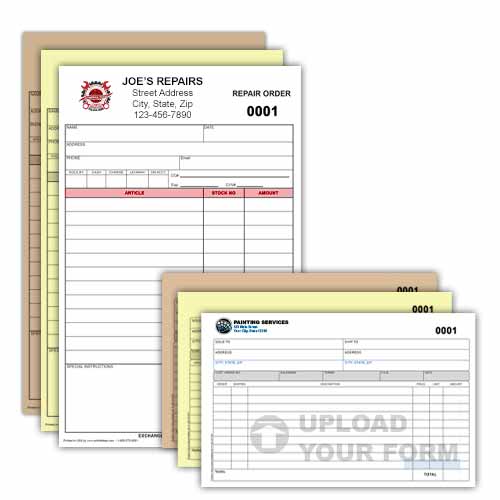 Full Color 3 Part NCR Form Hard Back