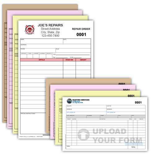 Full Color 4 Part NCR Form Hard Back