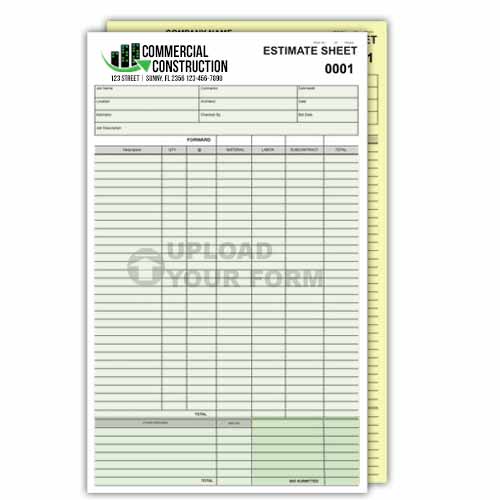 Full Color Custom Form 2 part NCR Legal Size