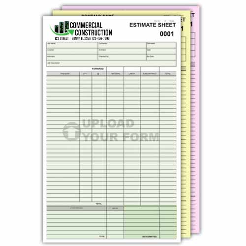 Full Color Custom Form 3 part NCR Legal size