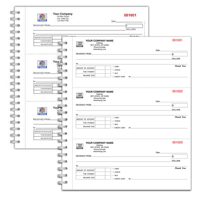 Customized Cash Receipt Books