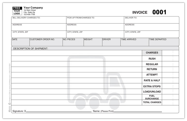 Delivery Invoice Form
