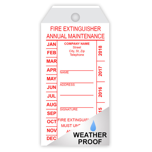 Fire Extinguisher Annual Tag