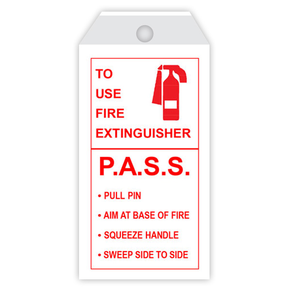 Fire Extinguisher Inspection Record Tag - First Side