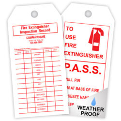 Fire extinguisher Inspection Record Tag | Printit4less.com