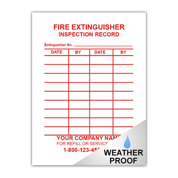 Fire Extinguisher Inspection Label