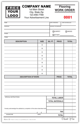 Flooring Invoice Form