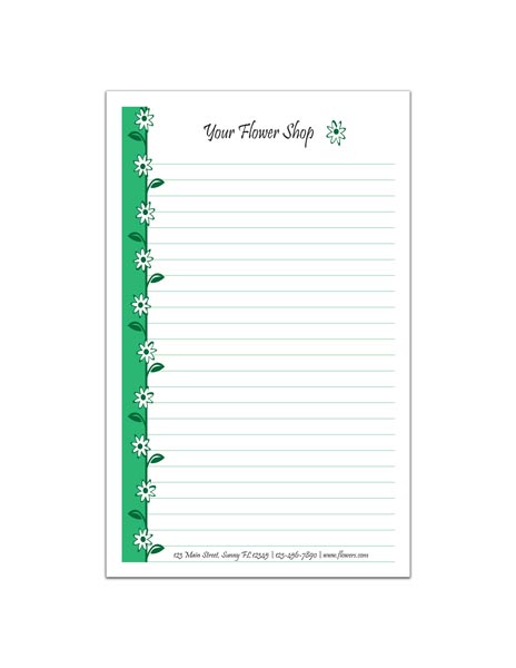 Half Page Floral Shop Notepads