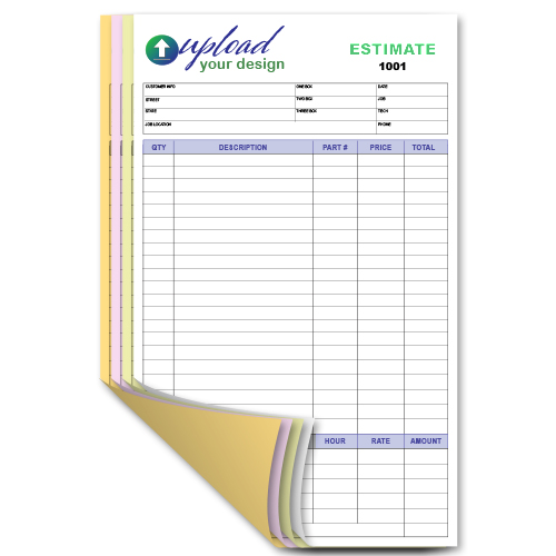 Full Color Custom Form 4 part NCR Legal size